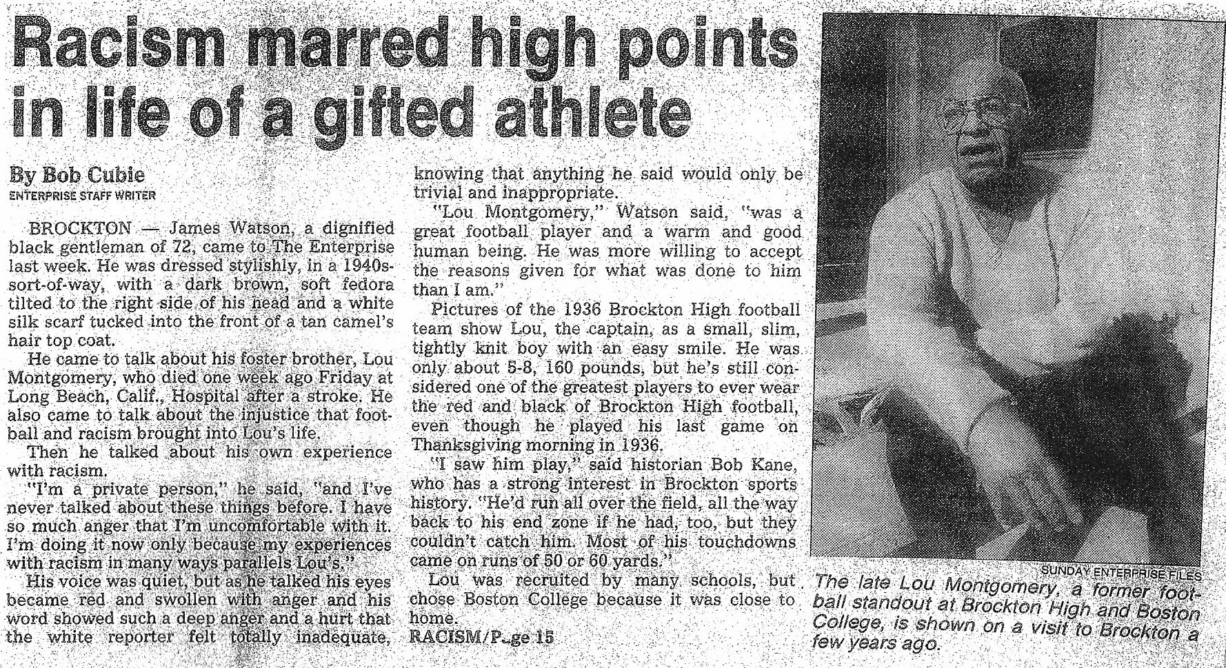 Article: Racism marred high points in life of a gifted athlete